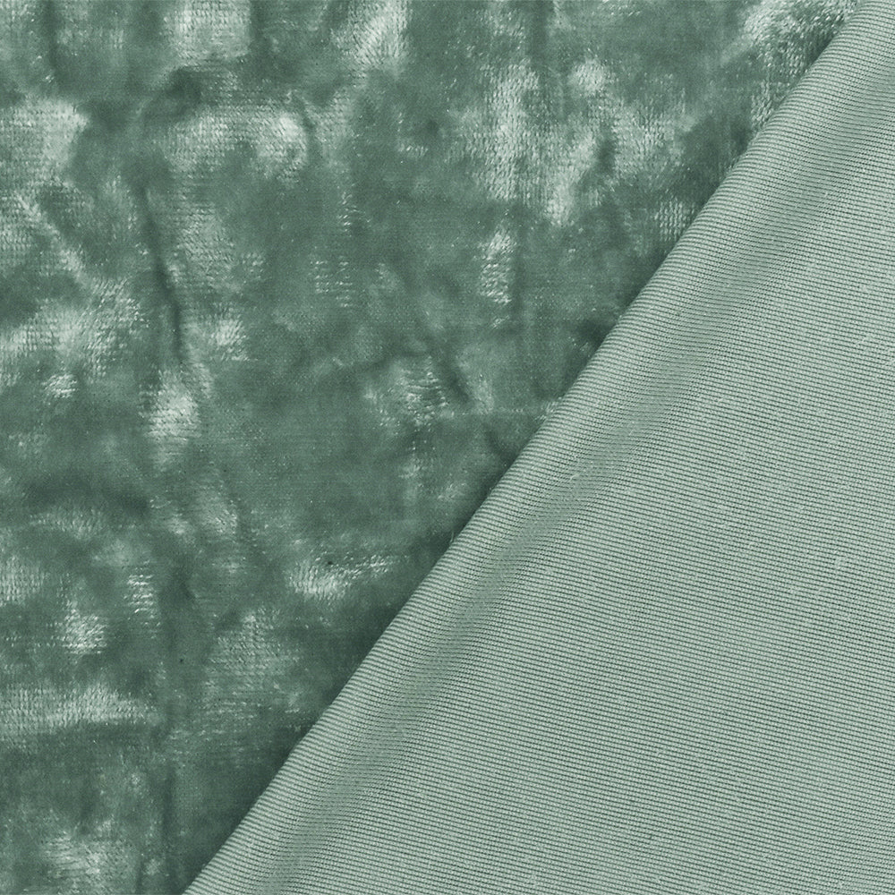1 Yard Spa Green Stretch Poly Velvet Knit Fabric For Dresses And Blouses 64 Inches Width