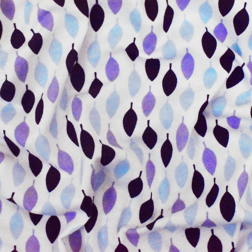 1 Yard Multi-Color Leaf Pattern Cotton Spandex Stretch Jersey Knit Fabric 58 Inches Width
