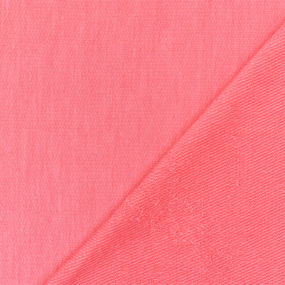 1 Yard Fruit Pink Bamboo Spandex Baby French Terry Knit Fabric For Blouses And Activewear 59 Inches Width
