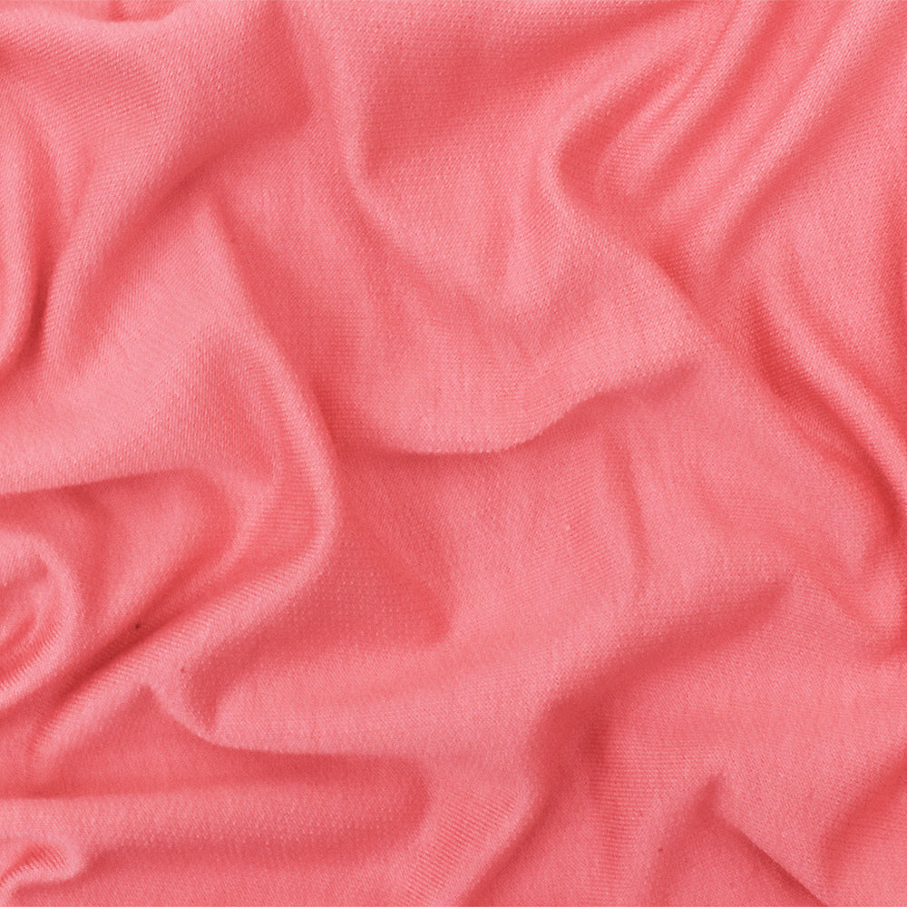 1 Yard Fruit Pink Bamboo Spandex Baby French Terry Knit Fabric For Blouses And Activewear 59 Inches Width
