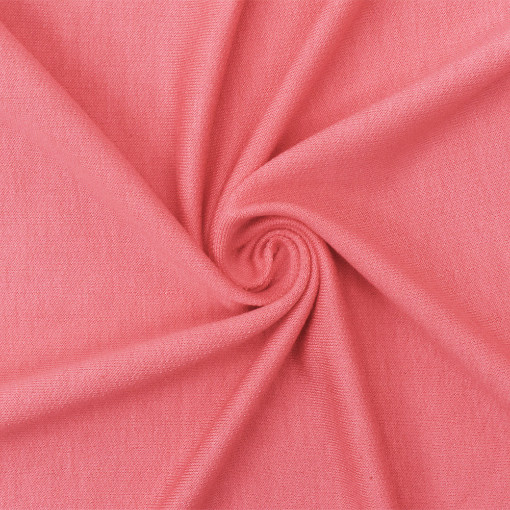 1 Yard Fruit Pink Bamboo Spandex Baby French Terry Knit Fabric For Blouses And Activewear 59 Inches Width