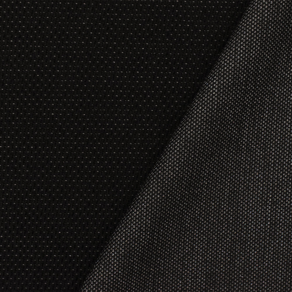 1 Yard Black-Gray Texture Stretch Poly Spandex Double Knit Fabric Features a Pique-Like Pattern with a Soft, Textured Hand 66" Width