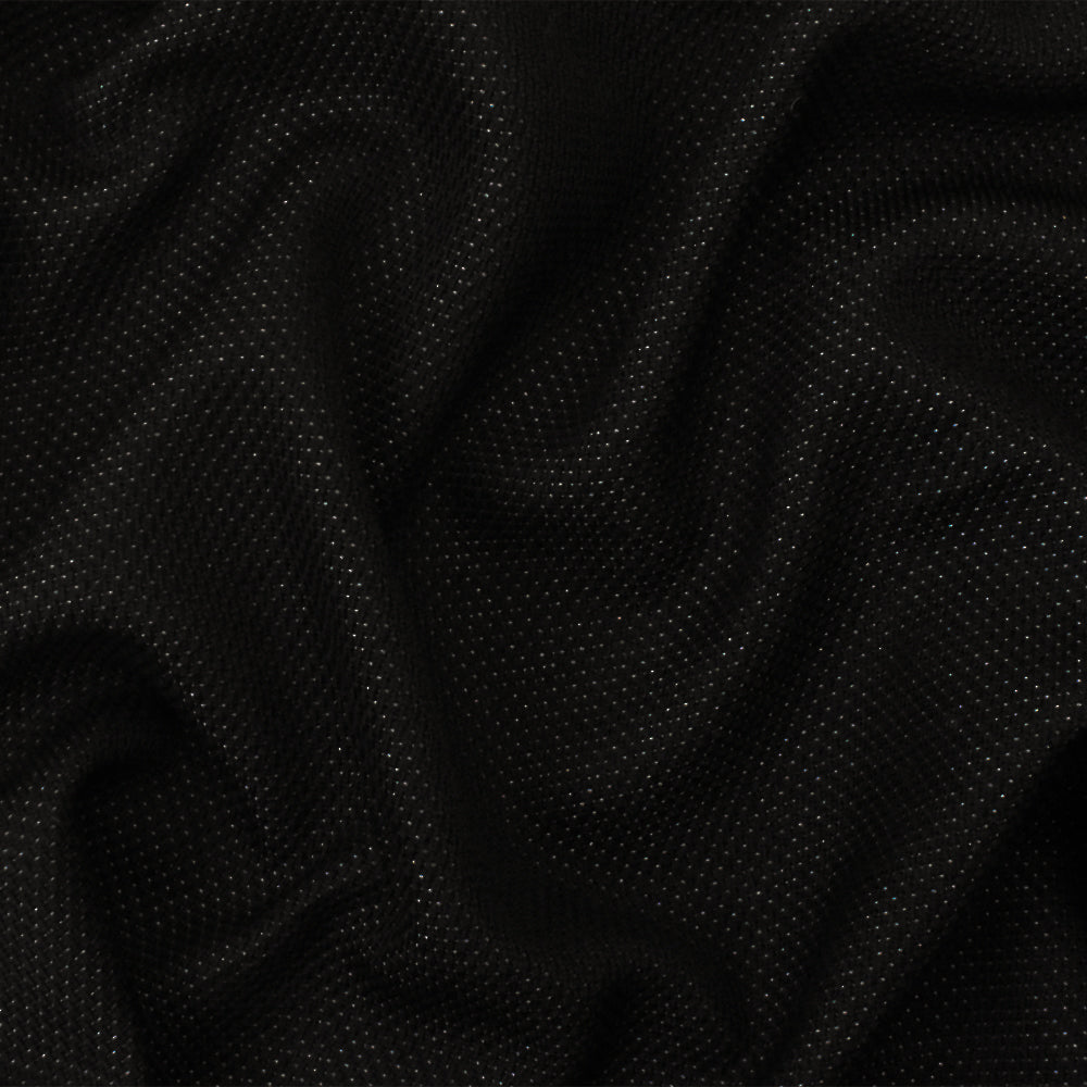 1 Yard Black-Gray Texture Stretch Poly Spandex Double Knit Fabric Features a Pique-Like Pattern with a Soft, Textured Hand 66" Width