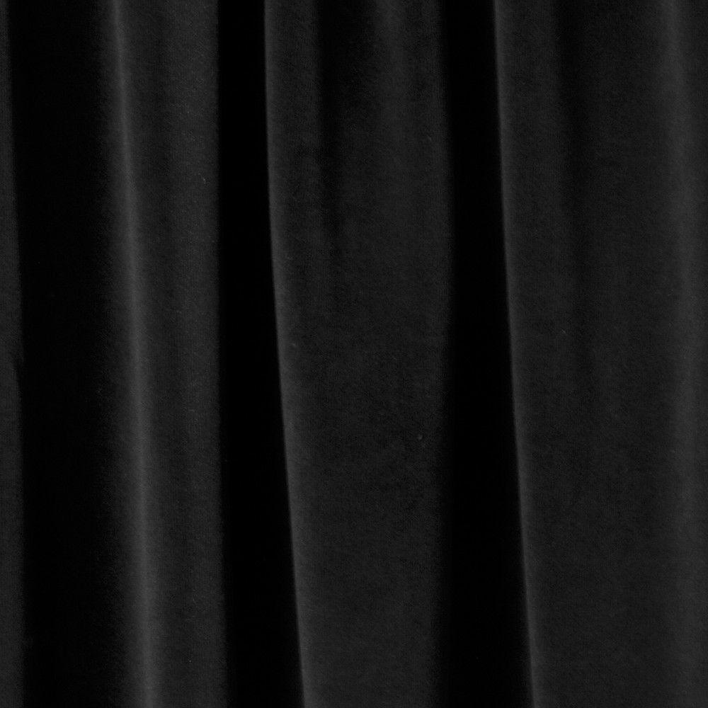 Black Velvet Drapery Upholstery Fabric - Black, Matte Velour, 54" Width (1 Yard)
