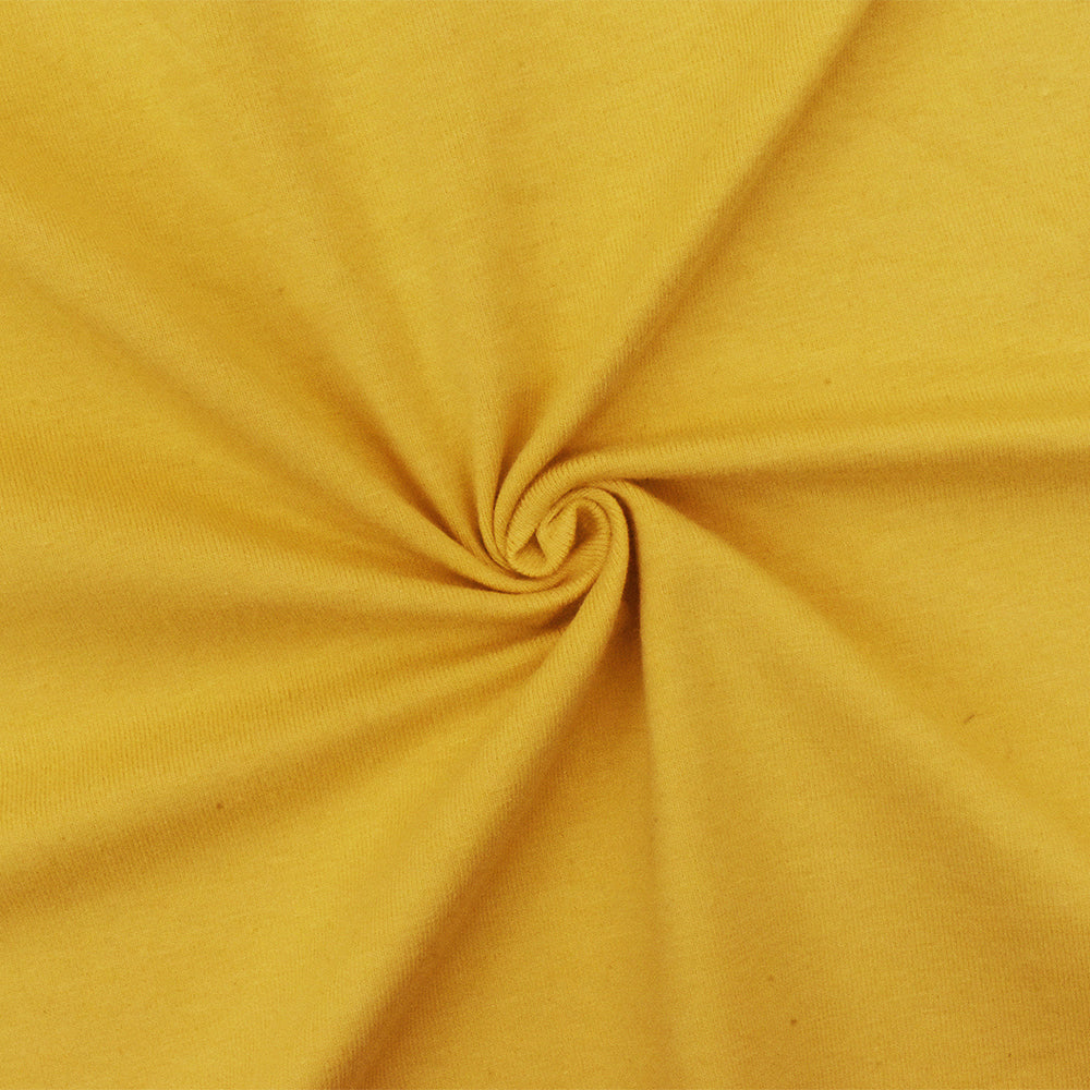 1 Yard Yellow Solid Stretch Cotton Spandex Jersey Knit Fabric, Soft Lightweight Material With Matte Finish 60" Width