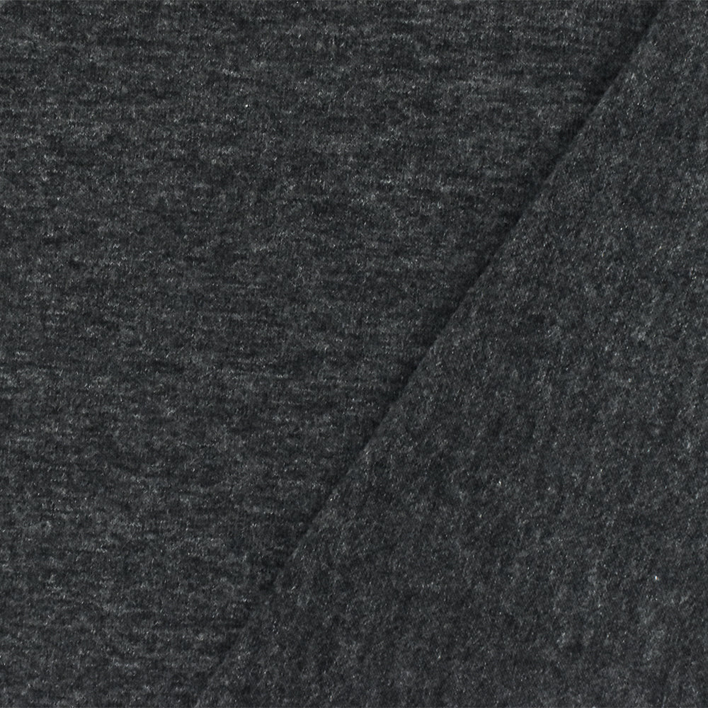 ১ গজ হিদার ব্ল্যাক গ্রে স্ট্রেচ পলি ব্লেন্ড জার্সি নিট ফ্যাব্রিক অ্যাক্টিভওয়্যার, ড্রেস, ড্যান্সওয়্যার এবং বেসিক টি-শার্টের জন্য উপযুক্ত ৬০" প্রস্থ