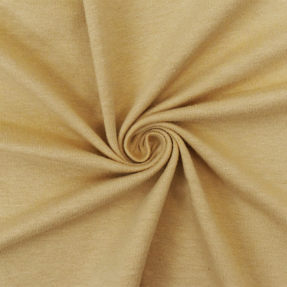 1 Yard Beige Solid Stretch Cotton Spandex Jersey Knit Fabric, Ideal for Apparel, And Everyday Clothing 60" Width