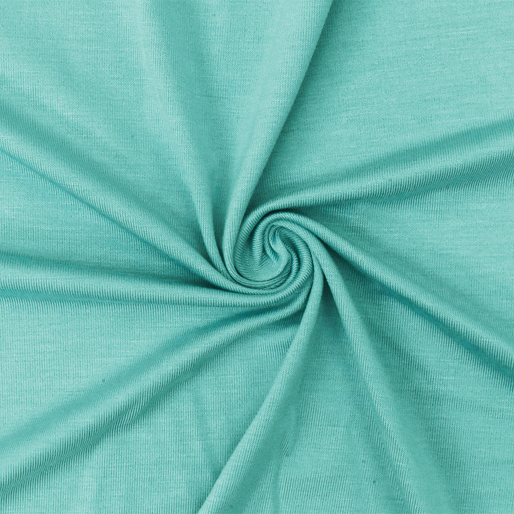 1 Yard Pastel Teal Solid Stretch Rayon Spandex Jersey Knit Fabric Lightweight Opaque Fabric Providing Very Good Drape 61" Width