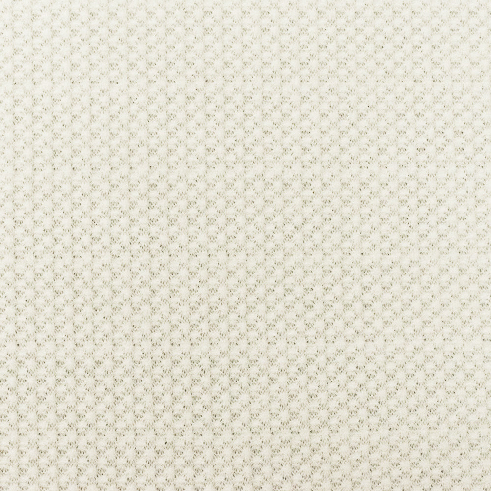 1 Yard Ivory Solid Stretch Poly Blend Thermal Waffle Knit Fabric, Perfect for Blouses, Dresses, and Layering Pieces 58" Width