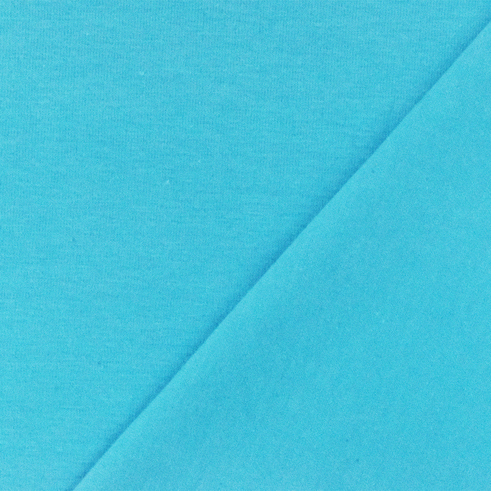 ১ গজ অ্যাকোয়া ব্লু সলিড স্ট্রেচ কটন স্প্যানডেক্স জার্সি নিট ফ্যাব্রিক ৬০" প্রস্থ
