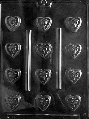 Bite Size Rose Heart Chocolate Mold
