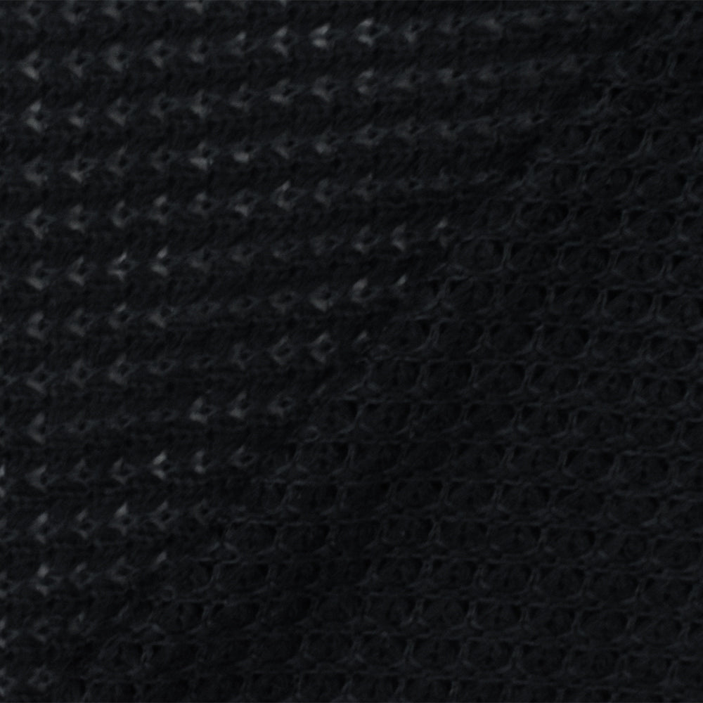 1 Yard Black Solid Stretch Poly Blend Mesh-Like Thermal Sweater Knit Fabric 58" Width