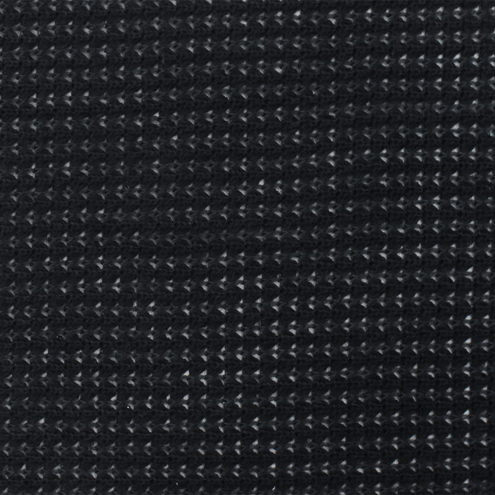 1 Yard Black Solid Stretch Poly Blend Mesh-Like Thermal Sweater Knit Fabric 58" Width