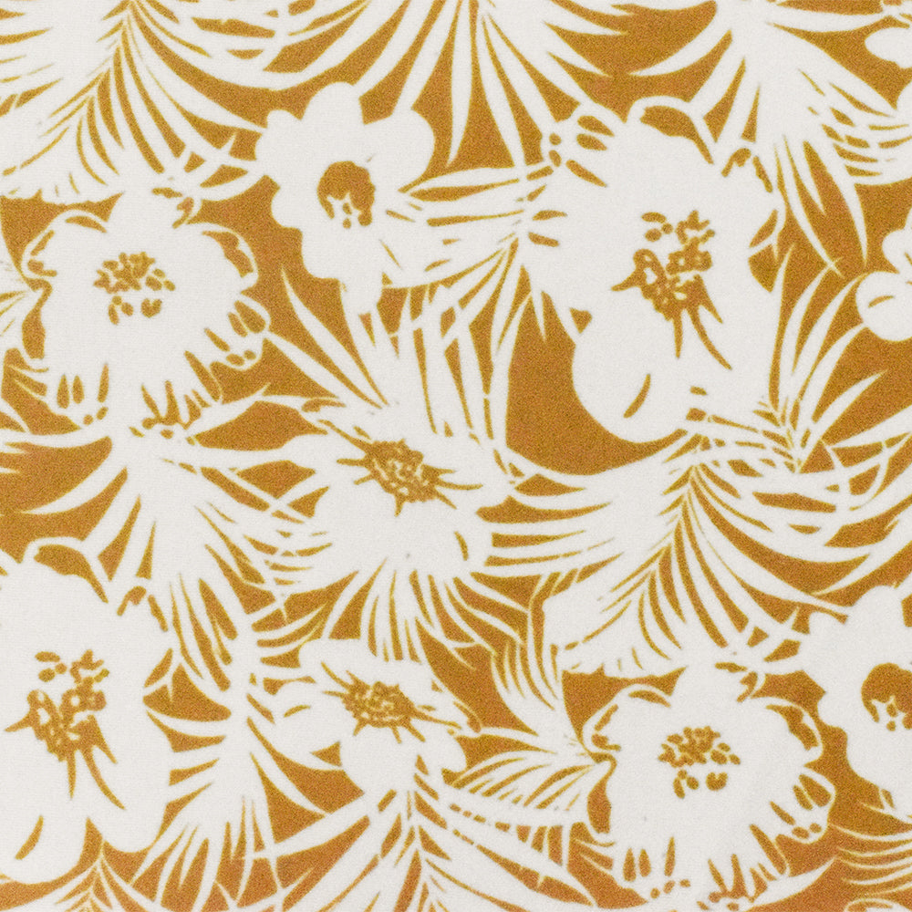 1 Yard Yellow Floral Printed Stretch Swimwear Fabric, Excellent Stretch and Durable Construction 60" Width