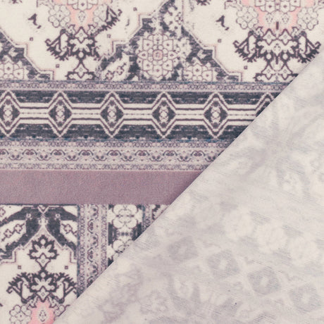 1 Yard Ivory Mauve Multicolor Moroccan Pattern Tricot Spandex Knit Fabric for Swimwear 58" Width