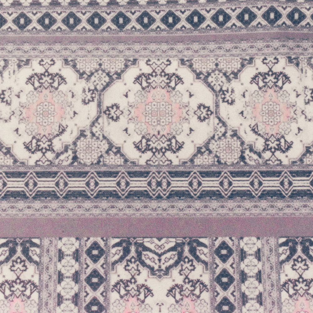 1 Yard Ivory Mauve Multicolor Moroccan Pattern Tricot Spandex Knit Fabric for Swimwear 58" Width