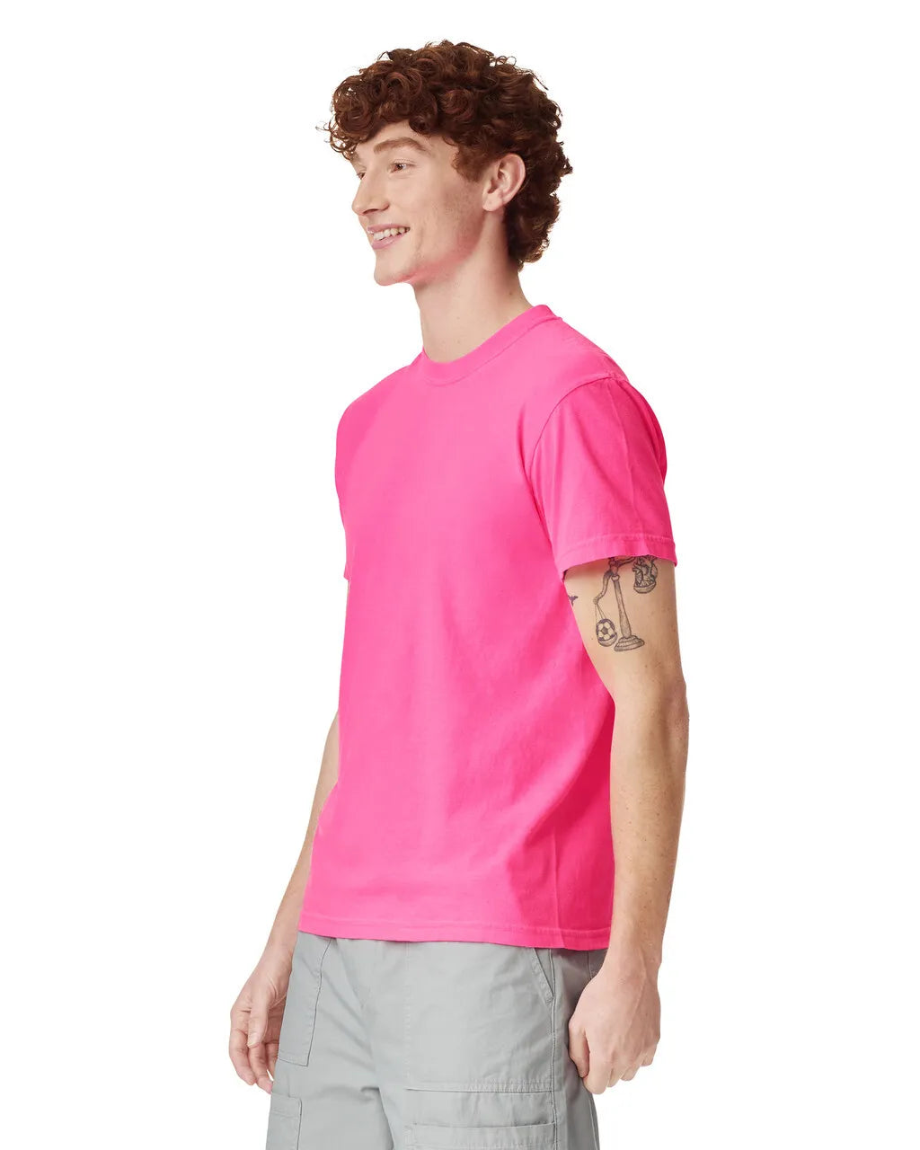 Comfort Colors 1717 100 Percent Cotton Fabric - Neon Pink, Semi-Fitted, 4.5 Oz/Yd² (1 Piece)