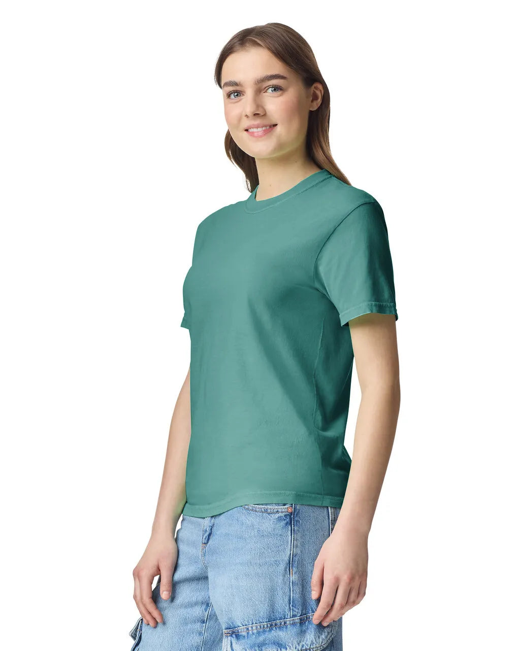 Comfort Colors 1717 Adult Tee Cotton Fabric - Sea Foam, Semi-Fitted, 4.5 Oz/Yd² (1 Piece)