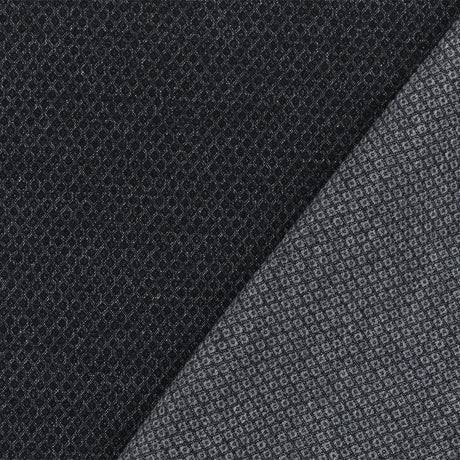 1 Yard Black Gray Diamond Dobby Poly Spandex Stretch Woven Fabric for Activewear Apparel 58 Inches Width