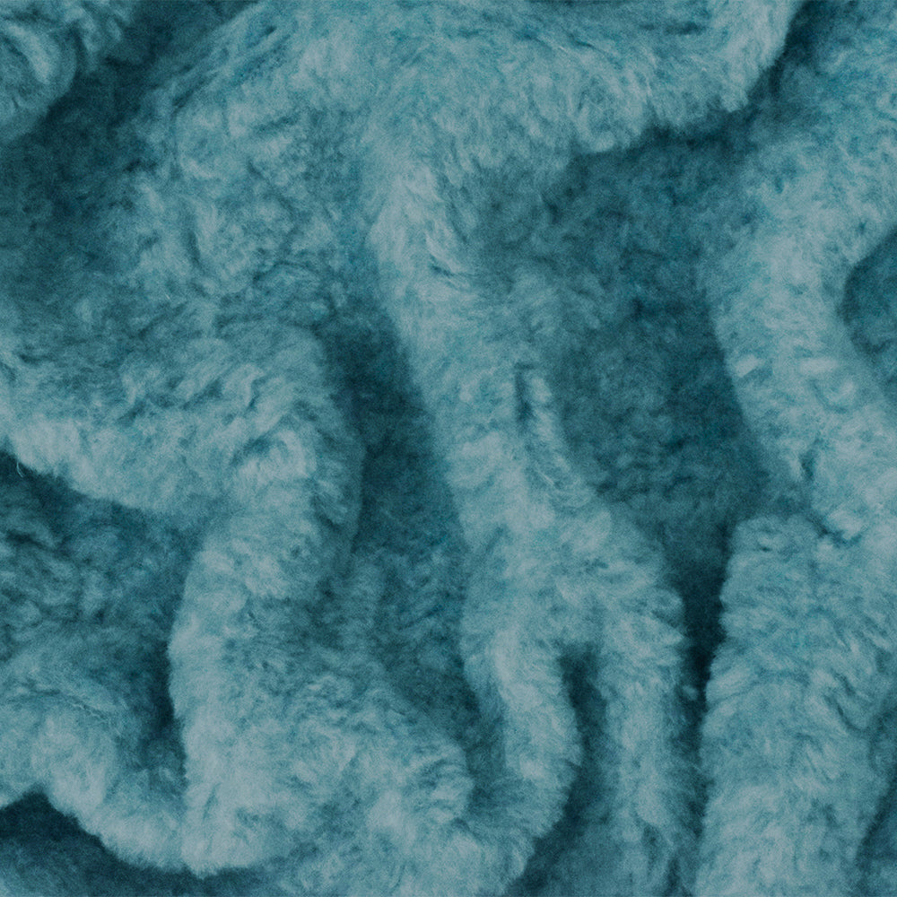 1 Yard Teal Blue Cozy Sherpa Fleece Knit Fabric Coats Outerwear 64 Inches Width