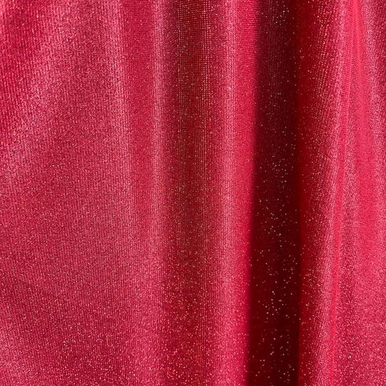Glitter Lurex Knit Fabric - Baby Blue, Baby Pink, Black, Blush, Burgundy, Fuchsia, Gold, Gold Silver, Hunter Green, Lilac, Red, Royal Blue, Sage, Silver, Turquoise, 60" Width