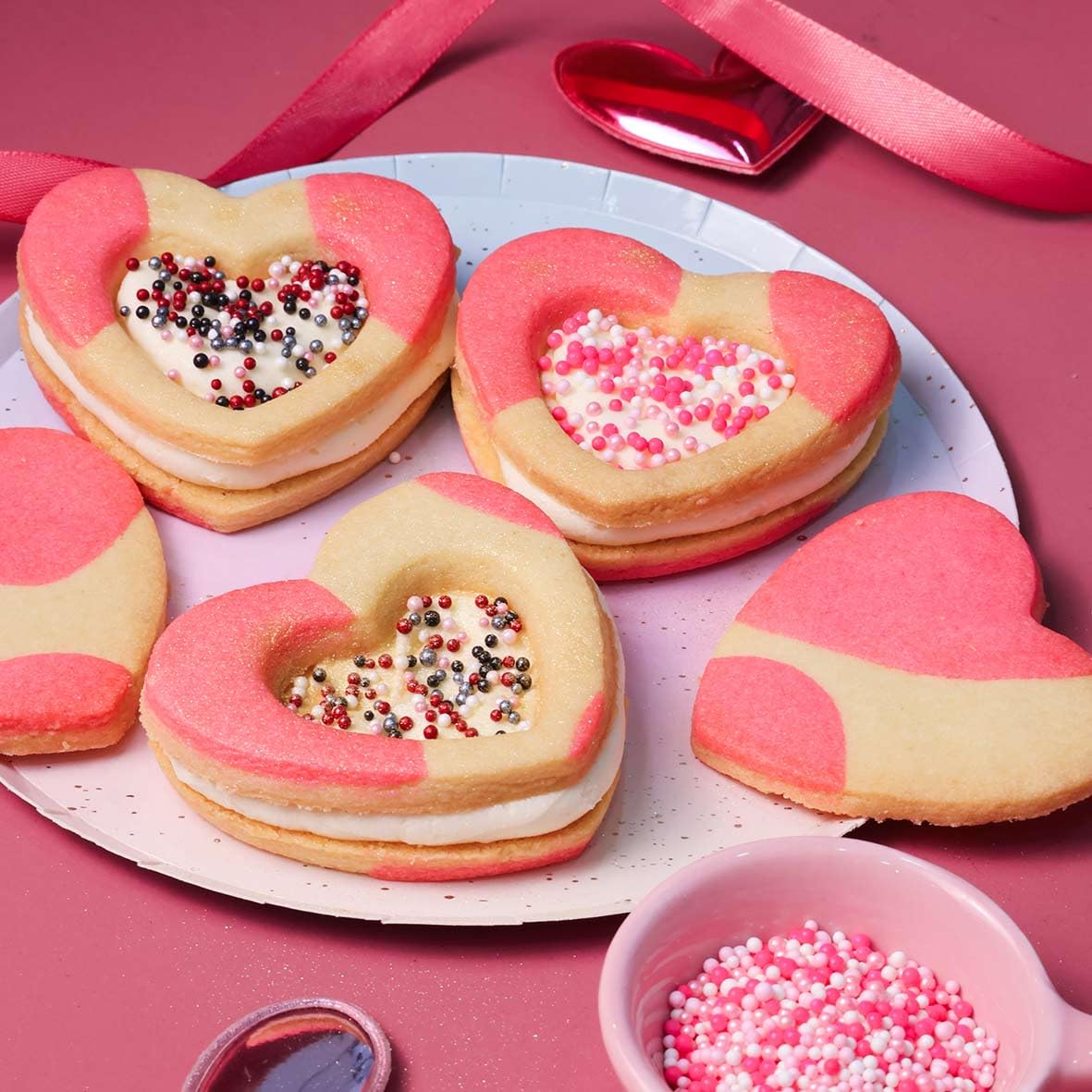 Oasis Supply Valentine's Day - Be Mine Pink & White Nonpareil Mix - 3 oz