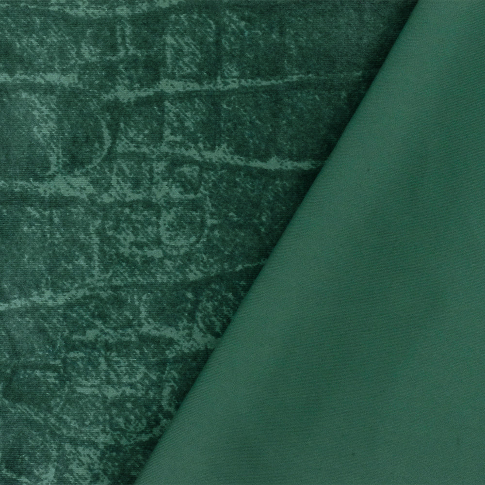 1 Yard Lustrous Emerald Green Reptile Tricot Knit Fabric for Costumes, Swimwear, and Activewear 56 Inches Wide