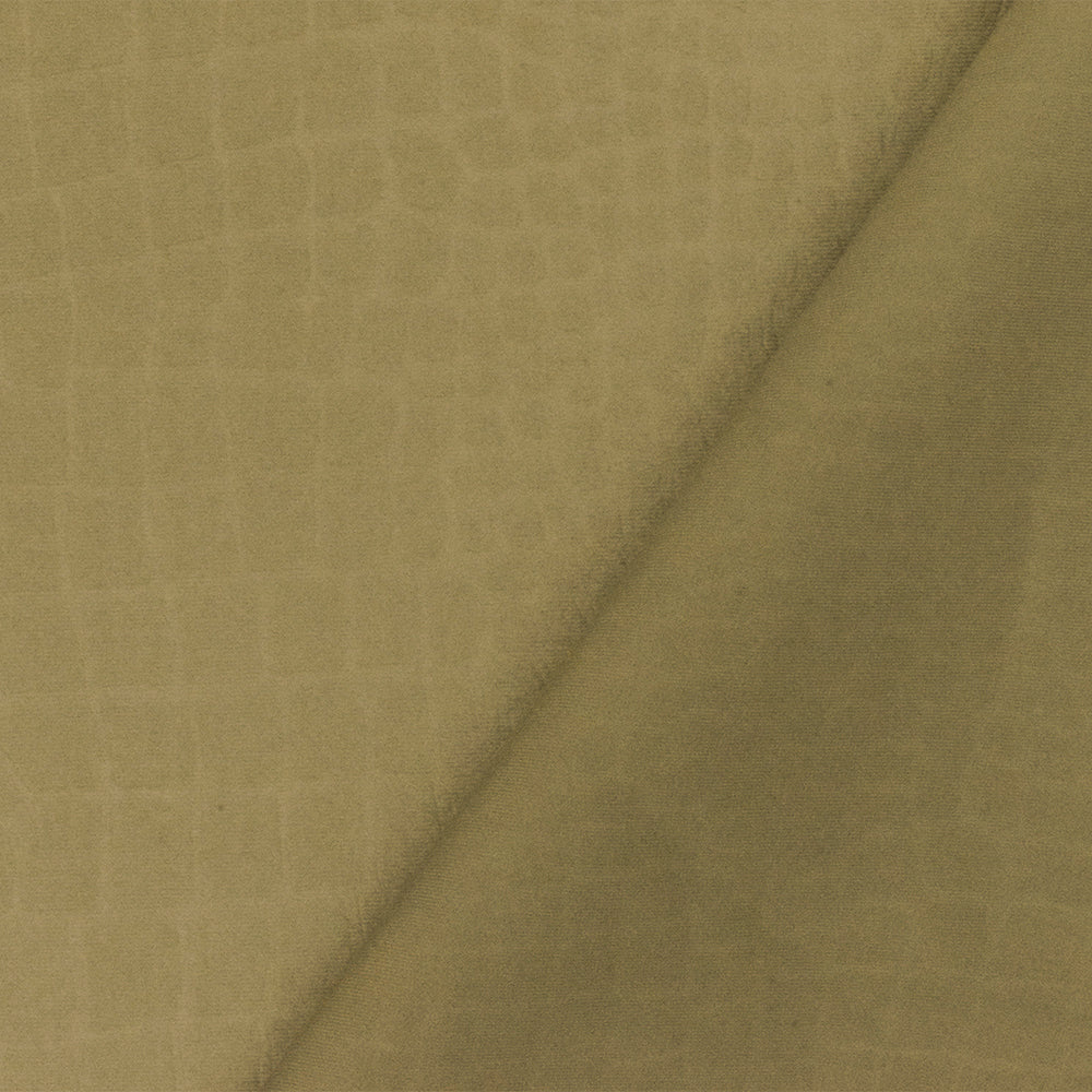 1 Yard Brass Brown Reptile-Patterned Jacquard Double Knit Stretch Fabric for Performance and Fashion 57 Inches Width