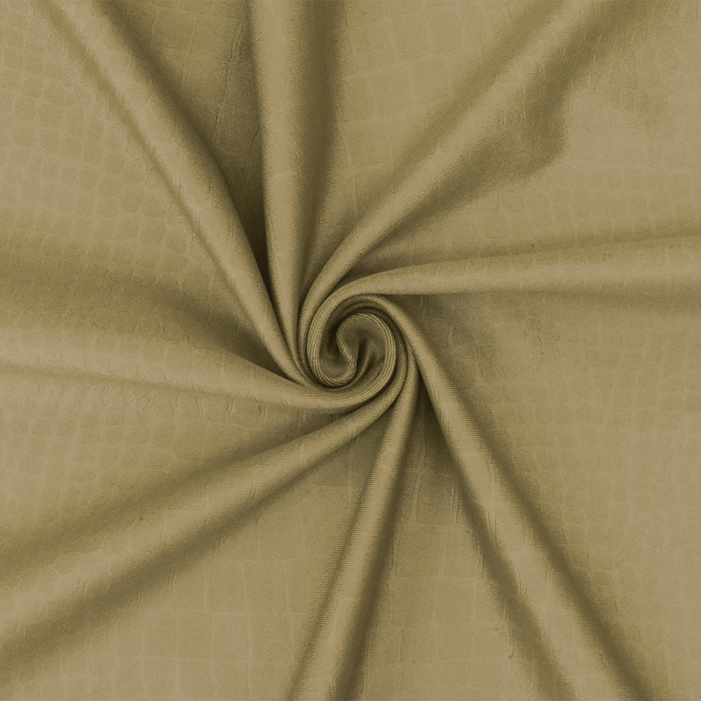 1 Yard Brass Brown Reptile-Patterned Jacquard Double Knit Stretch Fabric for Performance and Fashion 57 Inches Width