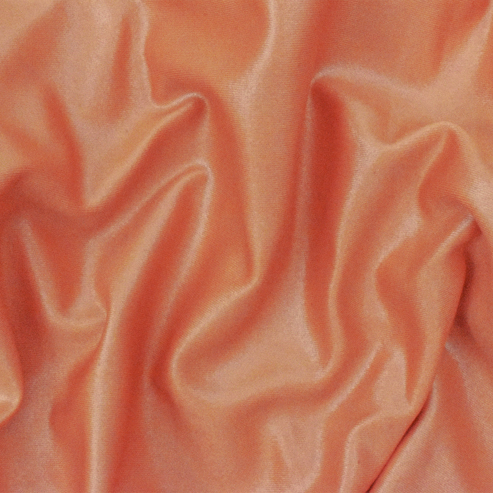 1 Yard Shimmering Pearl Orange Satin Tricot Stretch Fabric Nylon Spandex for Swimwear and Performance Wear 58" Width