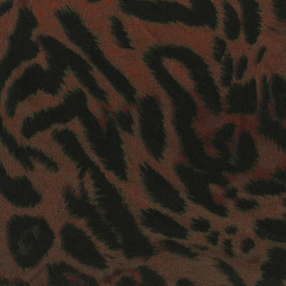 1 Yard Black and Warm Brown Leopard Print Stretch Tricot Nylon Spandex Fabric for Swimwear 56" Width