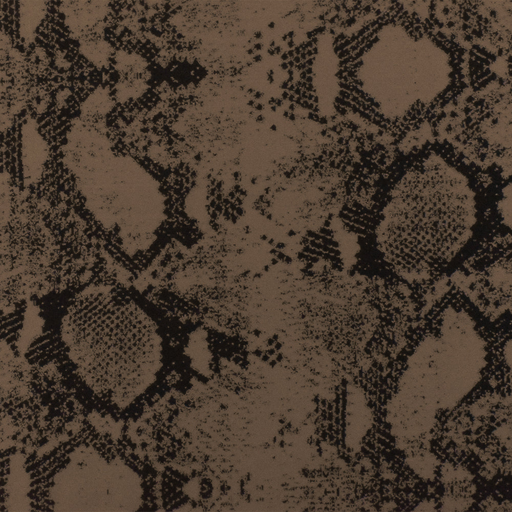 1 Yard Mocha Brown and Black Reptile Jacquard Stretch Fabric Poly Nylon Spandex Blend for Activewear 55" Width