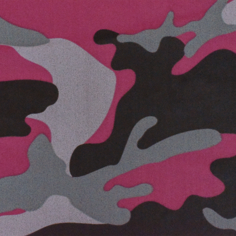 1 Yard Camouflage Print Tricot Stretch Fabric in Pink, Gray, and Black Nylon Spandex for Swimwear and Activewear 56 Inches Width