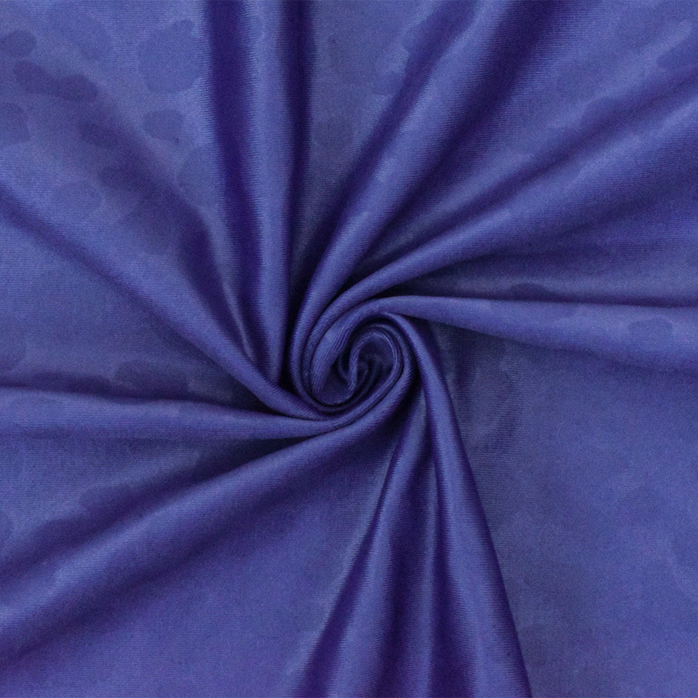 1 Yard Cobalt Blue Leopard Satin Tricot Stretch Fabric for Swimwear and Activewear 58 Inches Width