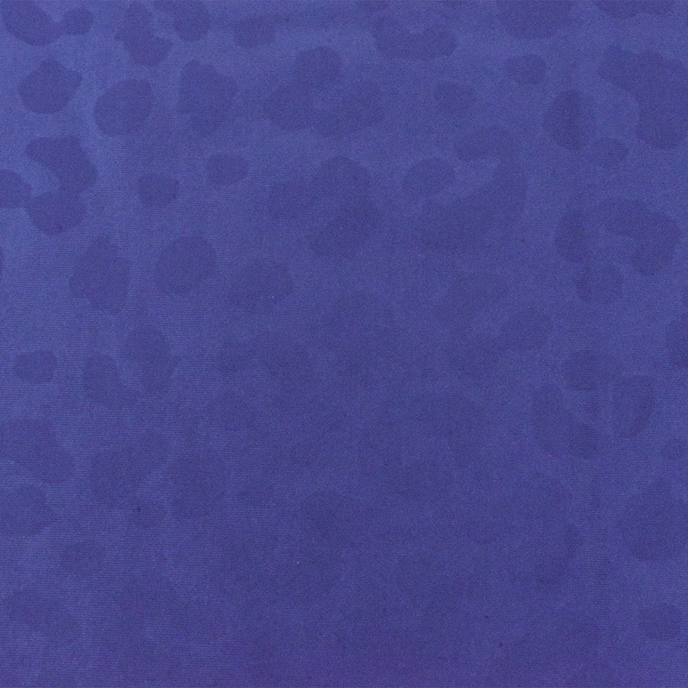 1 Yard Cobalt Blue Leopard Satin Tricot Stretch Fabric for Swimwear and Activewear 58 Inches Width