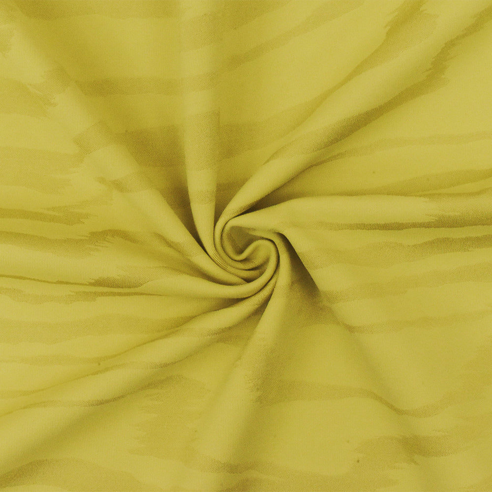 1 Yard Chartreuse Zebra Jacquard Double Knit Fabric with Stretch for Apparel & Costumes 55 Inches Width