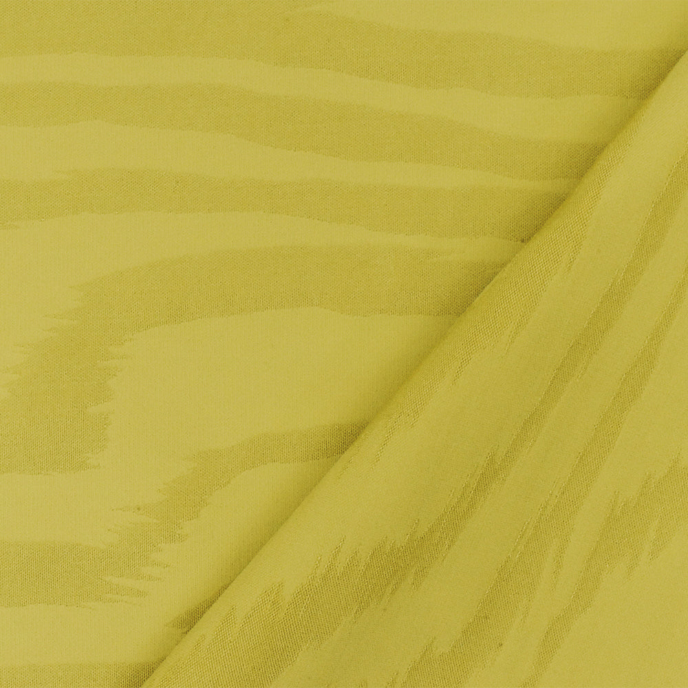 1 Yard Chartreuse Zebra Jacquard Double Knit Fabric with Stretch for Apparel & Costumes 55 Inches Width