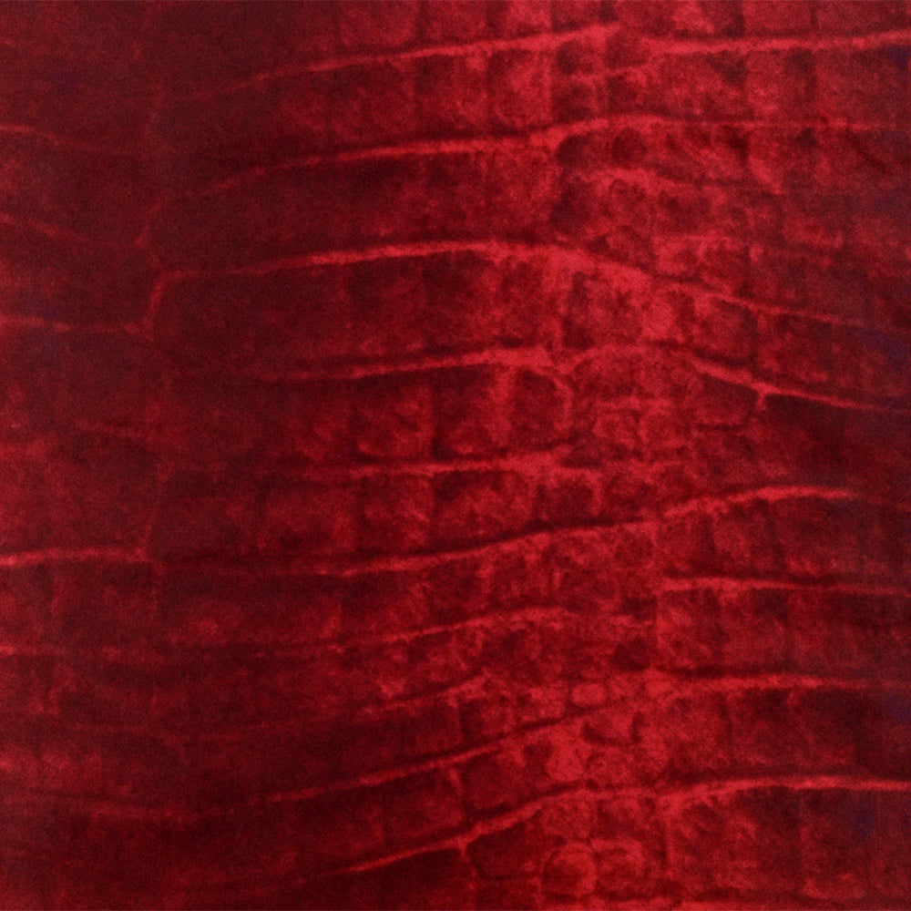 1 Yard Hot Red and Deep Burgundy Reptile Satin Tricot Stretch Fabric for Swimwear & Activewear 57" Width