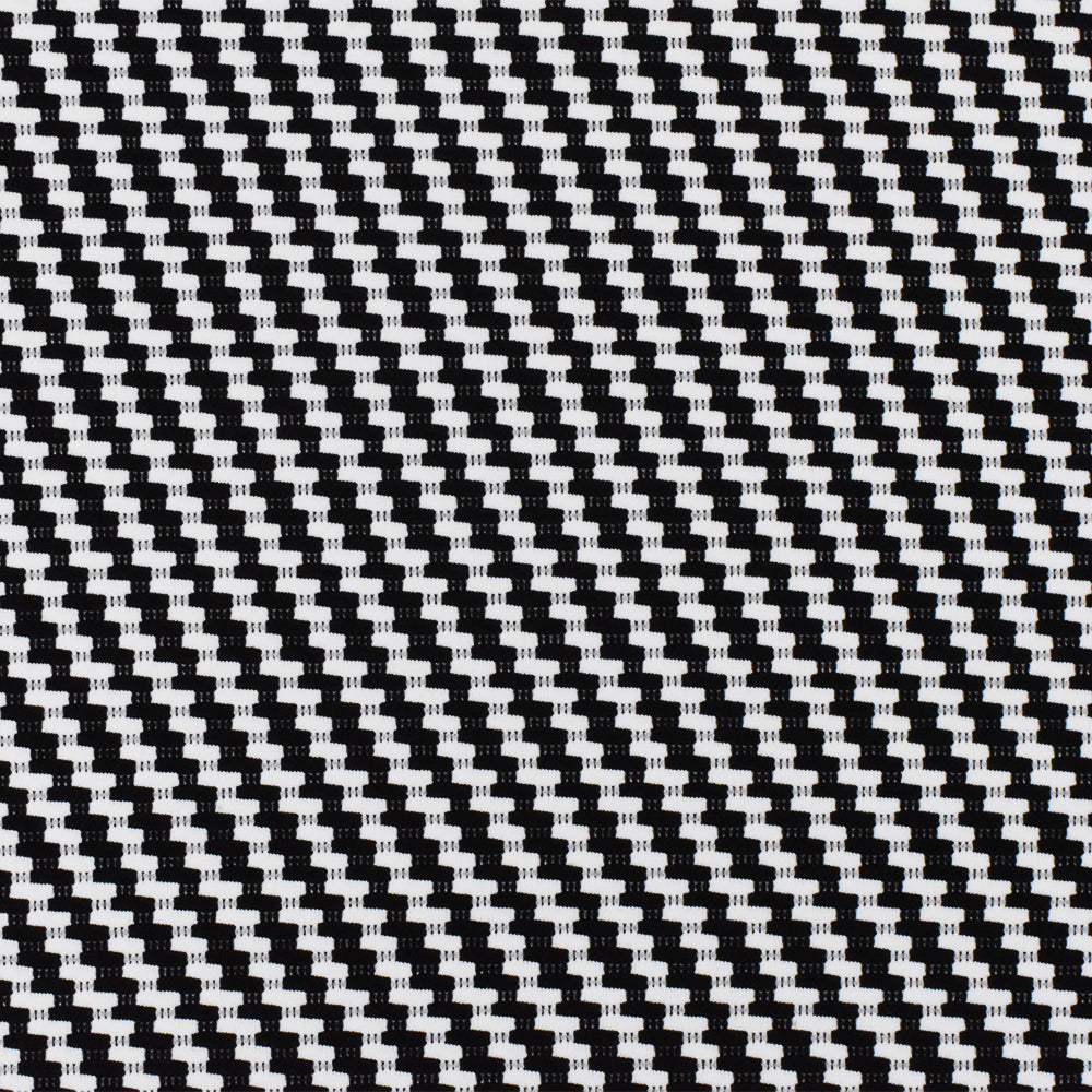1 Yard Black and White Twill Jacquard Nylon Spandex Stretch Knit Fabric for Activewear 48 Inches Width