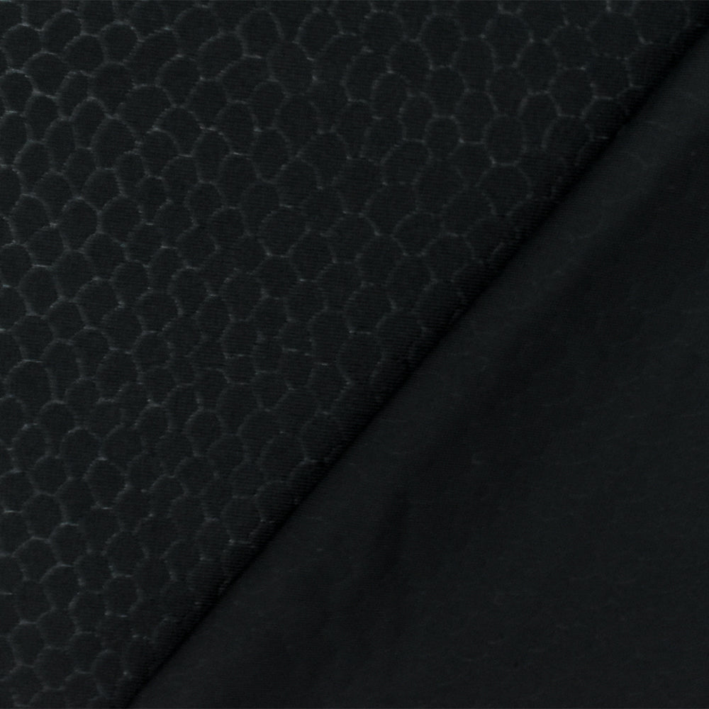 1 Yard Black Reptile Pattern Tricot Stretch Nylon Spandex Fabric for Swimwear and Activewear 58 Inches Width