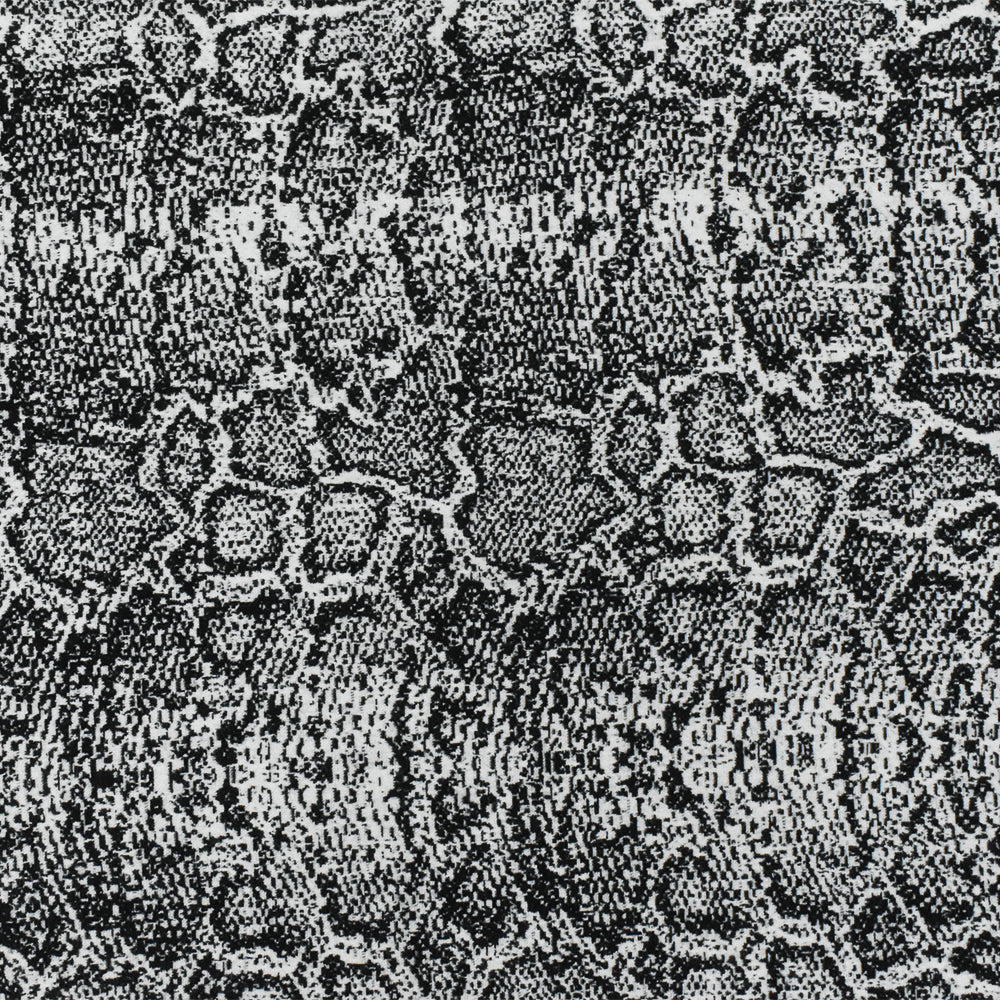 1 Yard Black and White Reptile Damask Cotton Blend Woven Stretch Fabric for Apparel and Décor 59 Inches Width