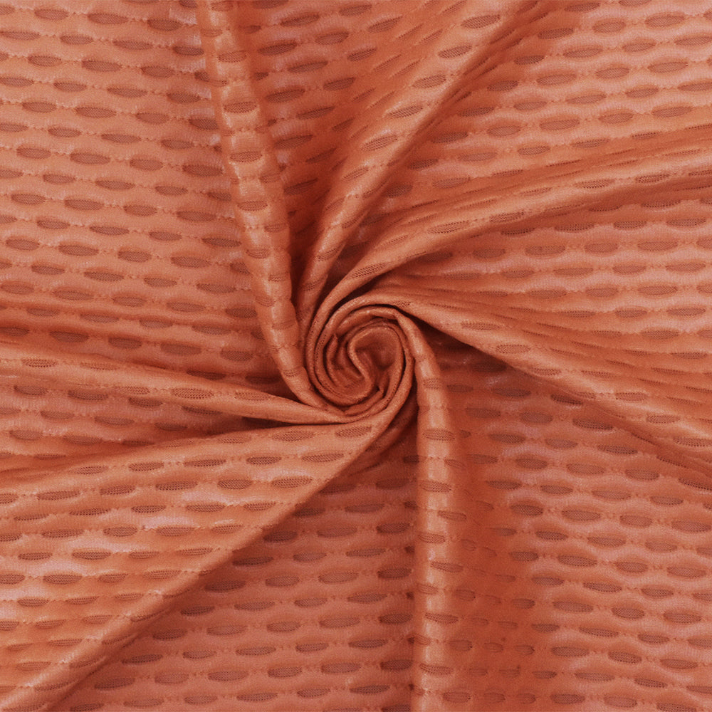 1 Yard Cream Orange 3D Textured Mesh Nylon Spandex Stretch Fabric for Activewear Projects 59 Inches Width