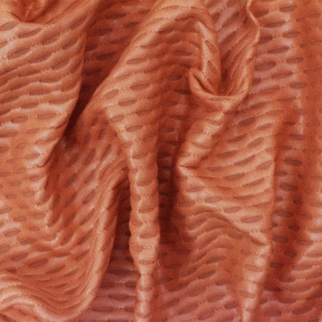 1 Yard Cream Orange 3D Textured Mesh Nylon Spandex Stretch Fabric for Activewear Projects 59 Inches Width
