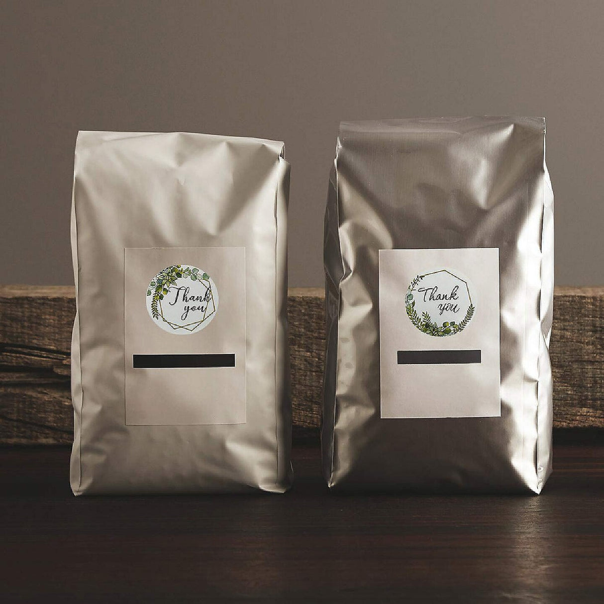 Wrapables Thank You Stickers Roll 1.5" Sealing Stickers & Labels 500 Pc Greenery Design