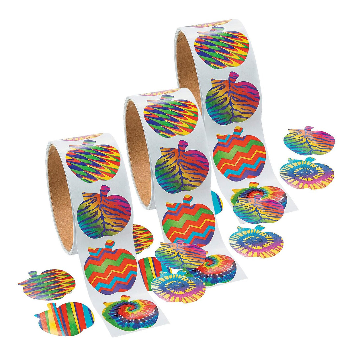 Funky Apple Sticker Roll 100 Pieces