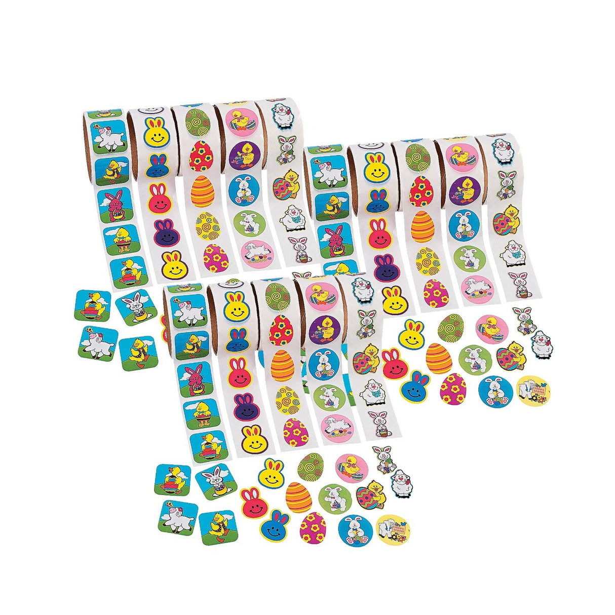 Vibrant Easter Roll Sticker Assortment 500 Pieces for Crafts and Fun