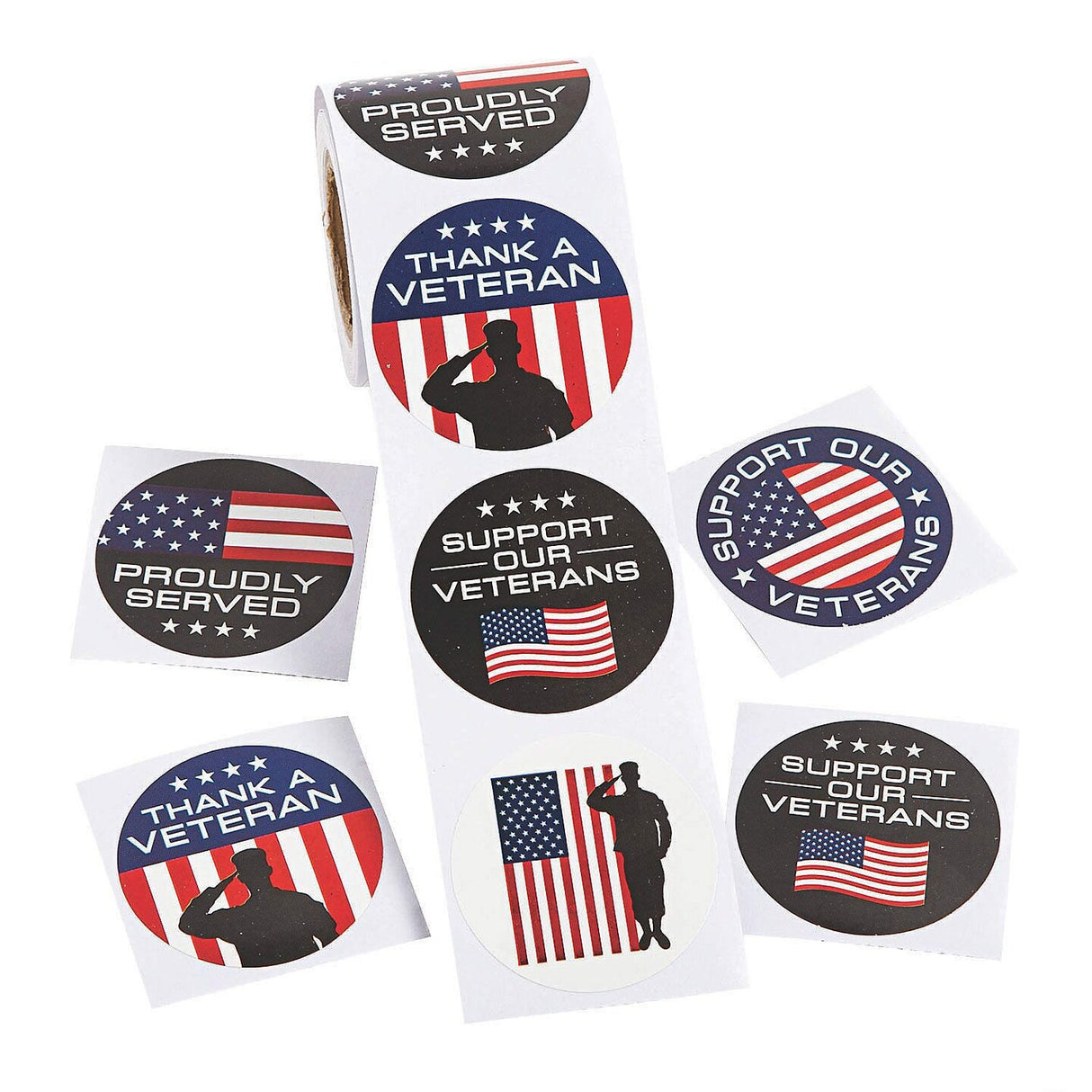 Veteran Support Paper Sticker Roll 100 Pieces
