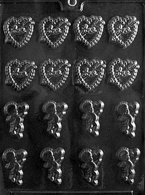 Bite Size Hearts & Cupids Chocolate Mold - LPV095