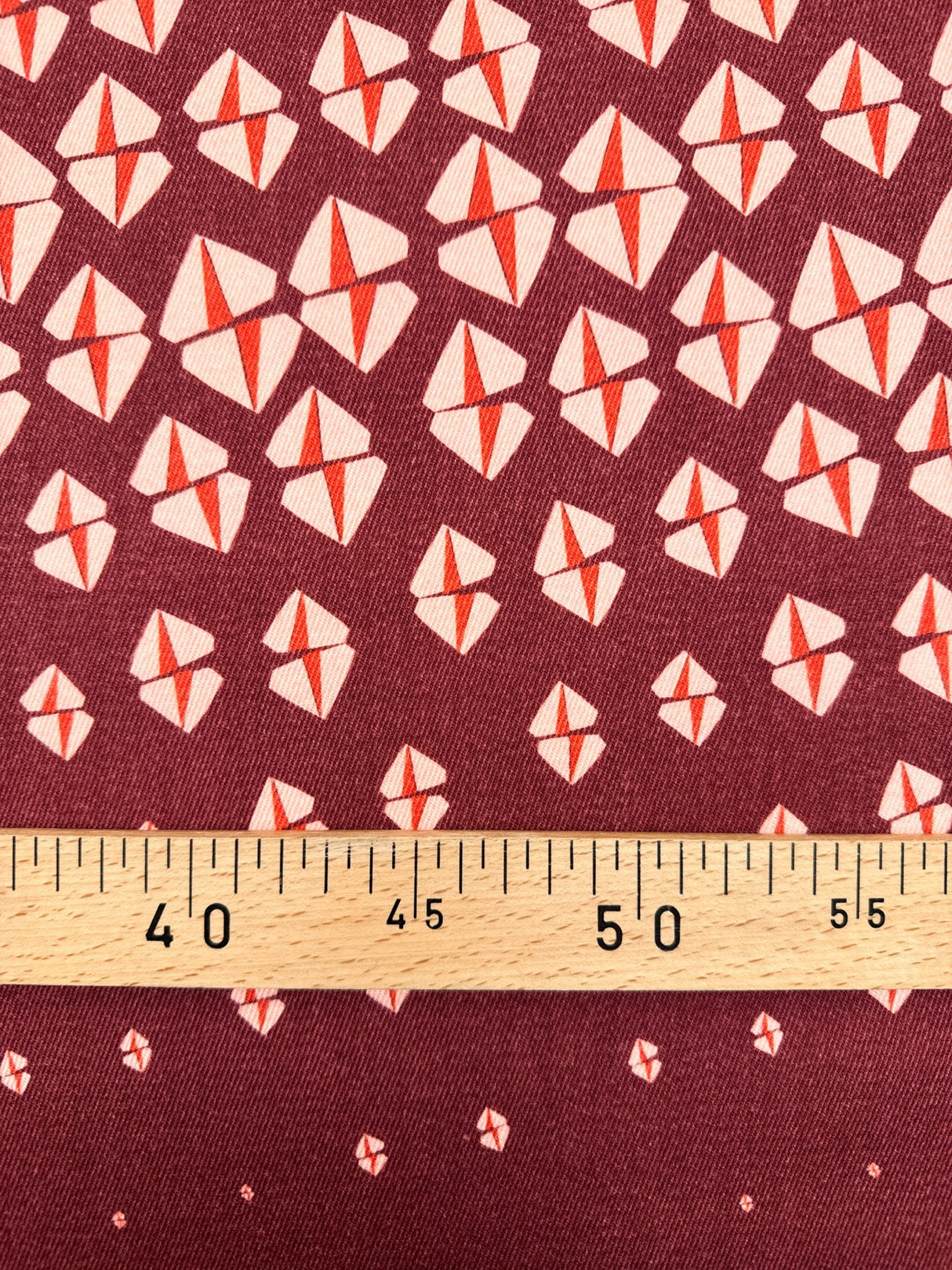 Virgin Wool Gabardine Printed Brown Pink