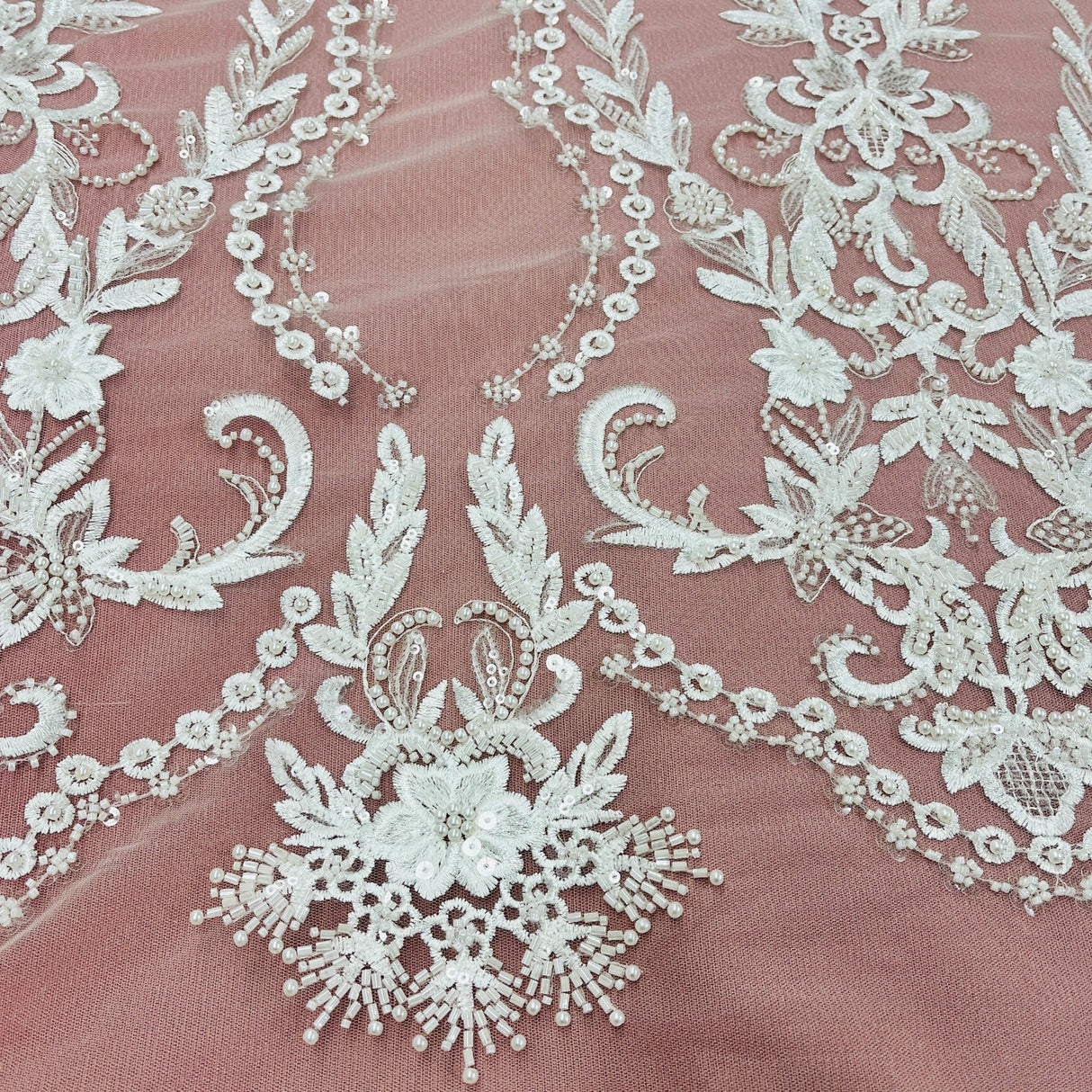 Beaded Embroidered Lace Mesh
